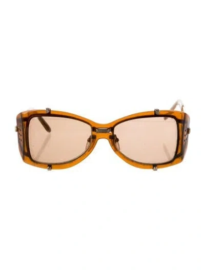 Pre-owned Jean Paul Gaultier Oversize Tinted Sunglasses In Brown/gold