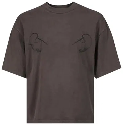 Jean Paul Gaultier Oversized Cotton Tee With Embroidery - Ss26 In Gray