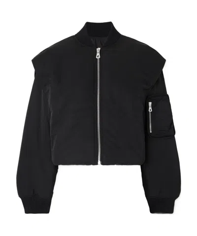 Jean Paul Gaultier Oversized Hooded Shell Bomber Jacket In Black