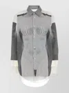 Jean Paul Gaultier Oversized Shirt In Printed Organza And Polyester