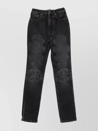 JEAN PAUL GAULTIER PADDED DENIM TROUSERS ANKLE ZIPS