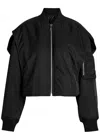 Jean Paul Gaultier Cropped Bomber With Hidden Hood Detail In Black