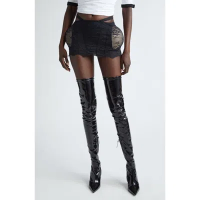 Jean Paul Gaultier Padded Lace Miniskirt In Black