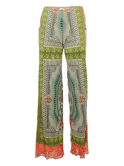 Pre-owned Jean Paul Gaultier Paisley Trousers In Green