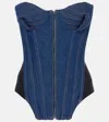 Jean Paul Gaultier Women Denim Bustier In Indigo/black