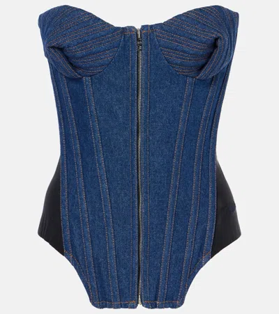 JEAN PAUL GAULTIER PANELED DENIM CORSET