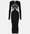 Jean Paul Gaultier Paneled Jersey Midi Dress In Black