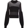Jean Paul Gaultier Paneled Mixed Media Sweater In Black