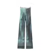 Jean Paul Gaultier Printed Flared-leg Mesh Trousers In Blue