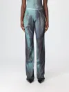 Jean Paul Gaultier Printed Flared-leg Mesh Trousers In Blue
