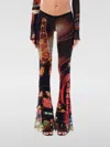 Jean Paul Gaultier Red Pigalle Mid-rise Flared Trousers In Bunt