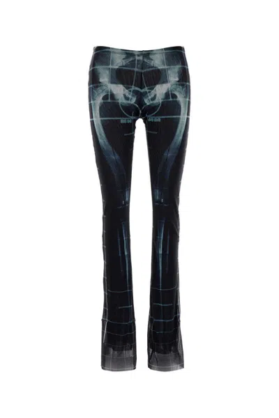 Jean Paul Gaultier Black & Blue 'the Squeletor' Lounge Pants In Multi