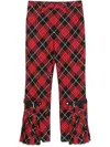 Jean Paul Gaultier Plaid-check Trousers In Red Black White