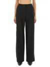 Jean Paul Gaultier Tailored Wool Blend Trousers Featuring Pleats In Black