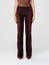 Jean Paul Gaultier Printed Python Mesh Trouser In Brown