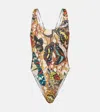Jean Paul Gaultier Papillon One Piece Swimsuit In Yellow/multicolor