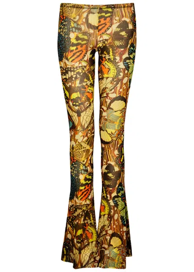 Jean Paul Gaultier Papillon Printed Tulle Trousers In Multicoloured