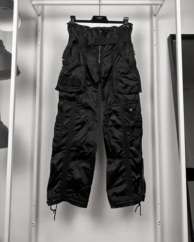Pre-owned Jean Paul Gaultier Parachute Bondage Nylon Cargo Pants In Black
