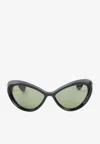 Jean Paul Gaultier Women Parsian Cat Sunglasses In Green