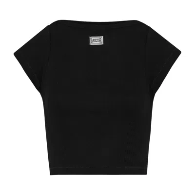 Pre-owned Jean Paul Gaultier Patch T-shirt 'black' | Women's Size Xl