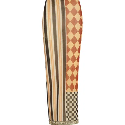 Jean Paul Gaultier Patchwork Long Skirt Woman Multicolr In Brown