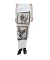 Jean Paul Gaultier Flowers Cadres Printed Mesh Long Skirt In White