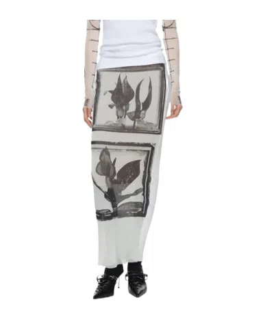 Jean Paul Gaultier Pattern Skirt In White
