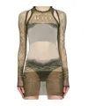 Jean Paul Gaultier Patterned Cardigan In Green