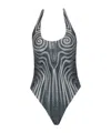 Jean Paul Gaultier Patterned One Piece Swimsuit In Black