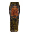 Jean Paul Gaultier Printed Mesh Midi Skirt In Multi