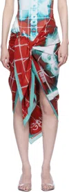 Jean Paul Gaultier Patterned Smocked Dress In Red