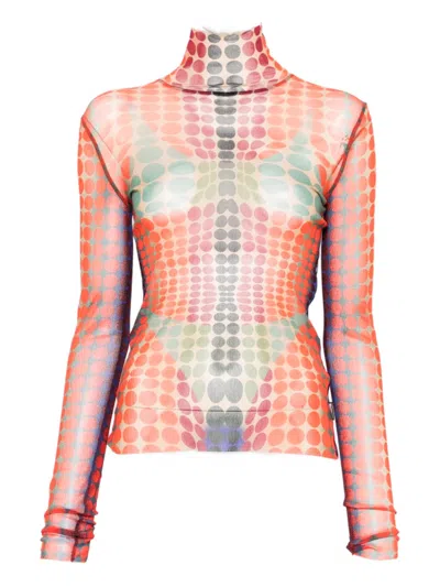 Jean Paul Gaultier Patterned Top In Orange