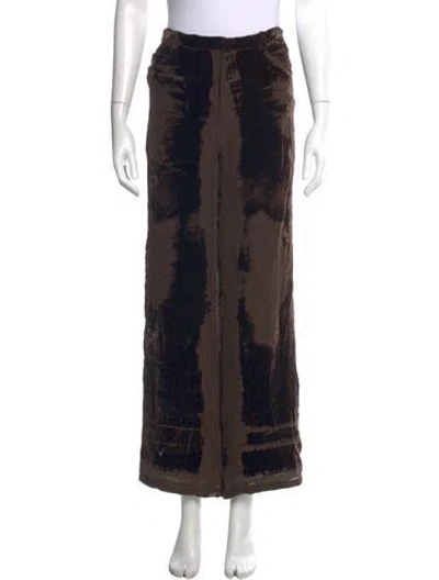 Pre-owned Jean Paul Gaultier Patterned Wide Leg Pants In Brown
