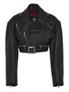Jean Paul Gaultier Perfecto Cropped Leather Jacket In Black