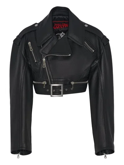 JEAN PAUL GAULTIER PERFECTO CROPPED LEATHER JACKET