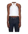 Jean Paul Gaultier White Perforated Tank Top In White