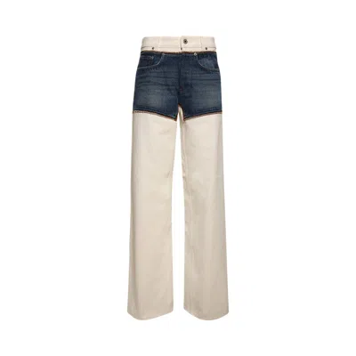 Pre-owned Jean Paul Gaultier Petit Grand Denim Jeans 'ecru/vintage Blue' | White | Women's Size 25