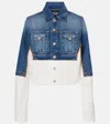 Jean Paul Gaultier Petit Grand Trompe Loeil Denim Jacket In Ecru/vintageblue