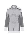 Jean Paul Gaultier Petit Grand Pinstripe Body Morphing Nylon Shirt Black And White In Multicolor