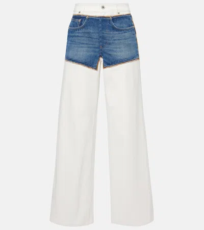 Jean Paul Gaultier Petit Grand Two-tone Wide-leg Jeans In Multi