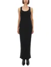 Jean Paul Gaultier Womens Black Ribbed Scoop-neck Cotton-jersey Midi Dress In Black