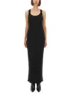 Jean Paul Gaultier Womens Black Ribbed Scoop-neck Cotton-jersey Midi Dress In Black