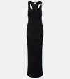 Jean Paul Gaultier Piercing Cotton Jersey Maxi Dress In Black
