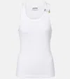 Jean Paul Gaultier Ribbed Texture Scoop Neck Sleeveless Top In White