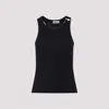 Jean Paul Gaultier Tank Top With Gold-tone Hardware And Ribbed Texture In Black