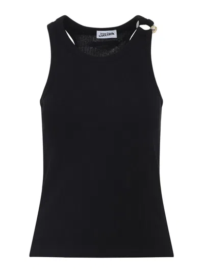 Jean Paul Gaultier Tank Top With Piercing In Black