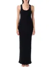 Jean Paul Gaultier Womens Black Ribbed Scoop-neck Cotton-jersey Midi Dress In Black