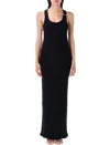 Jean Paul Gaultier Piercing Cotton Jersey Maxi Dress In Black