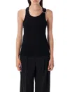 Jean Paul Gaultier Tank Top With Piercing In Black