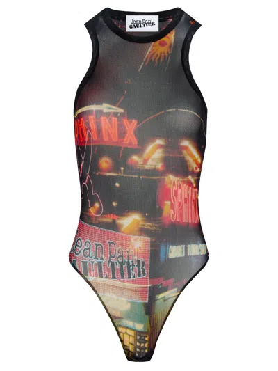 Jean Paul Gaultier Pigalle Bodysuit Woman Black In Polyamide